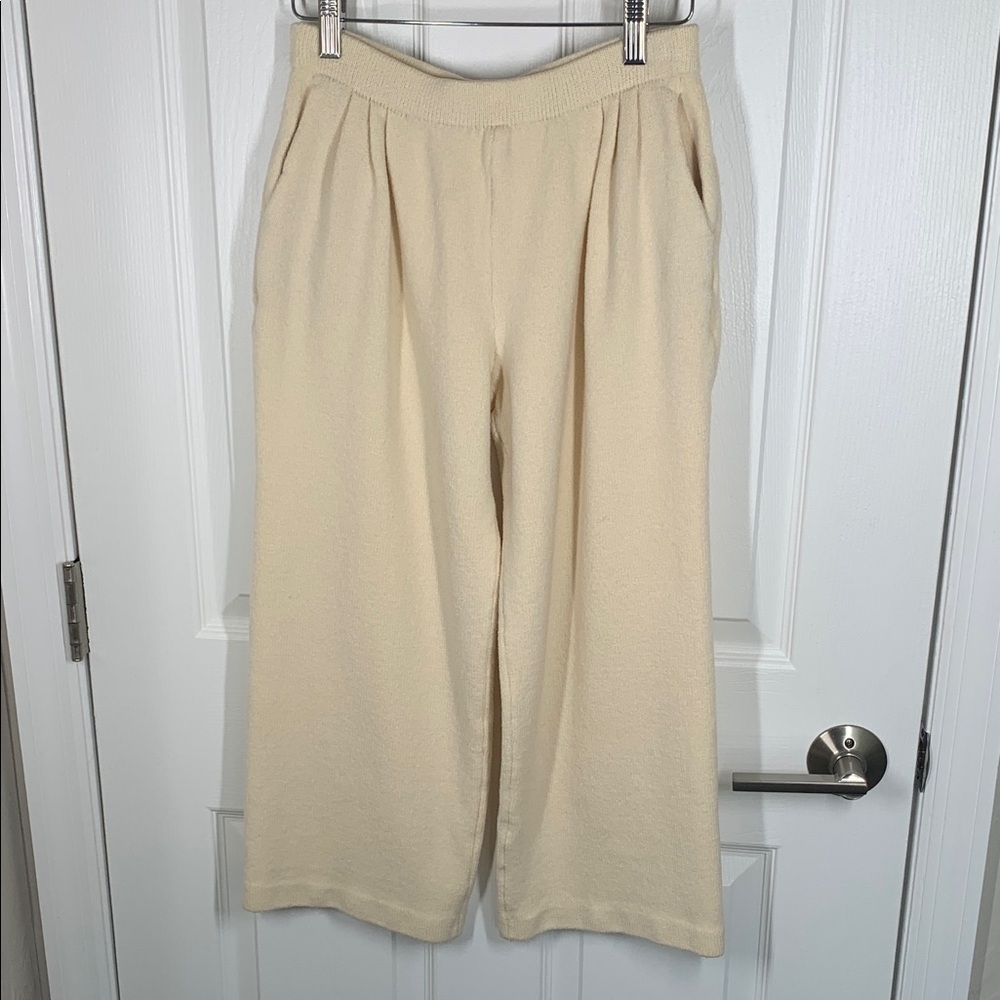 St John cream knit crop pants size 2